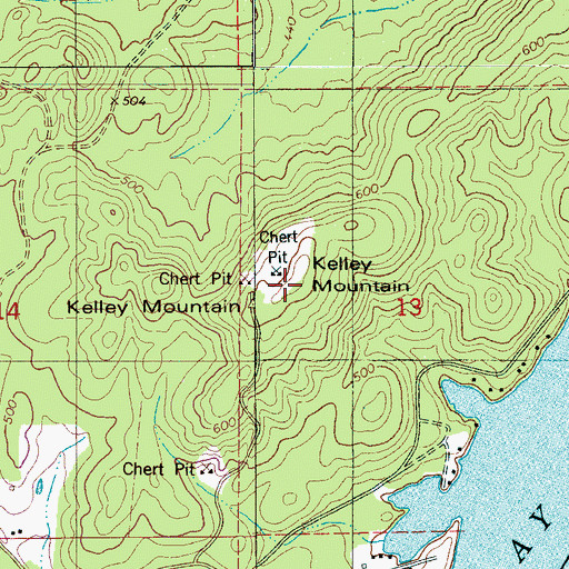 Topographic Map of Kelley Mountain, AL