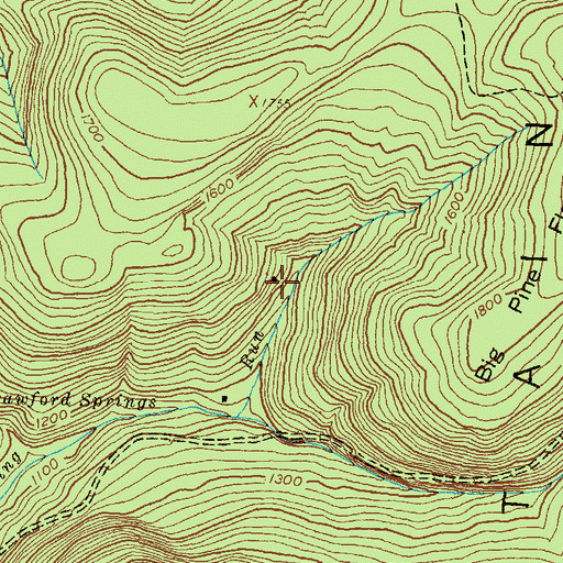 Topographic Map of Furnace Spring Lodge, PA