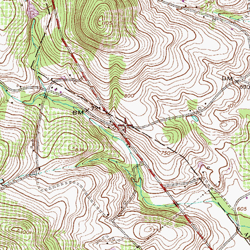 Topographic Map of Pike School, PA
