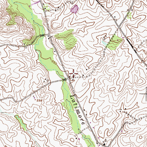 Topographic Map of Busheys School, PA