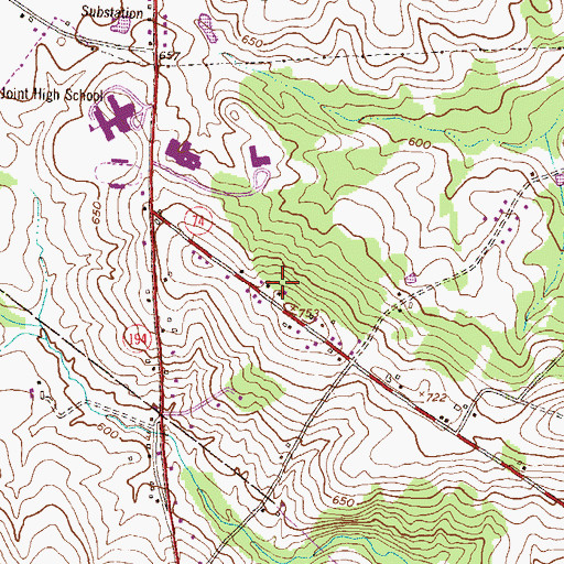 Topographic Map of State Road School, PA
