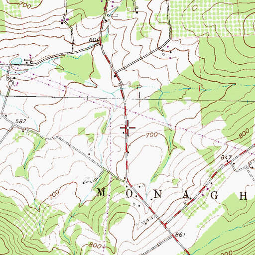 Topographic Map of Porters School, PA