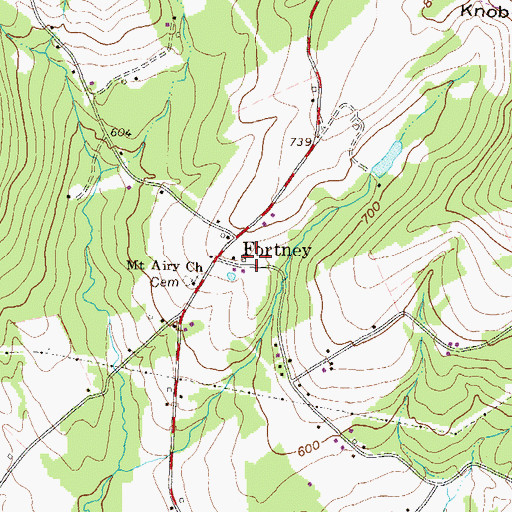 Topographic Map of Fortney P O (historical), PA