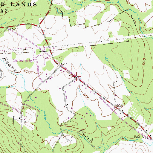 Topographic Map of Elcock Schoolhouse, PA