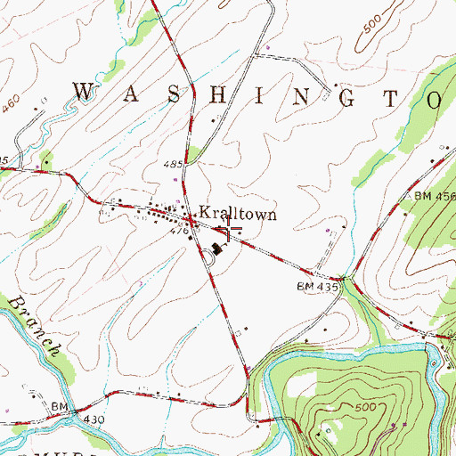 Topographic Map of Hall P O (historical), PA