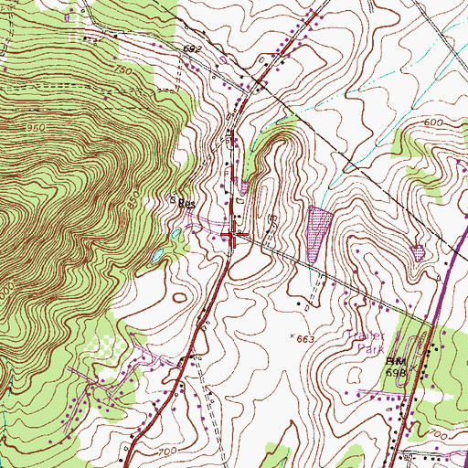 Topographic Map of Northern School, PA