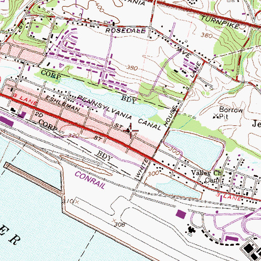 Topographic Map of East End School, PA