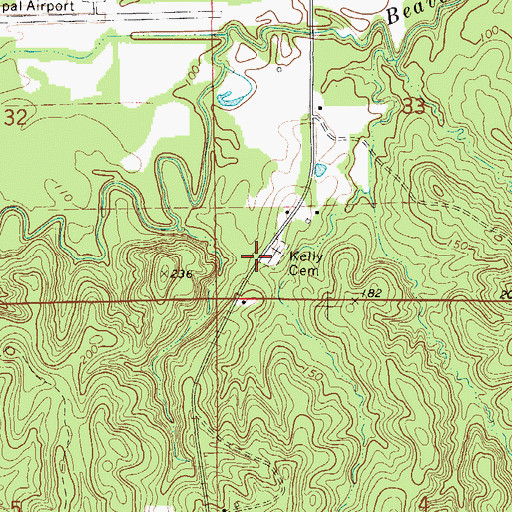 Topographic Map of Kelly Cemetery, AL