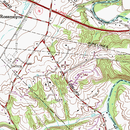 Topographic Map of Oakgrove Church (historical), PA