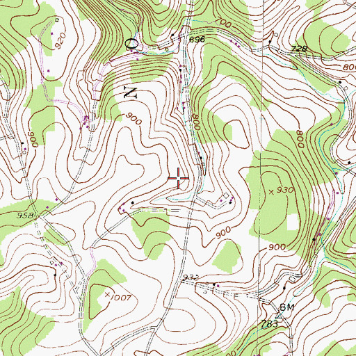 Topographic Map of Hildebrand School (historical), PA