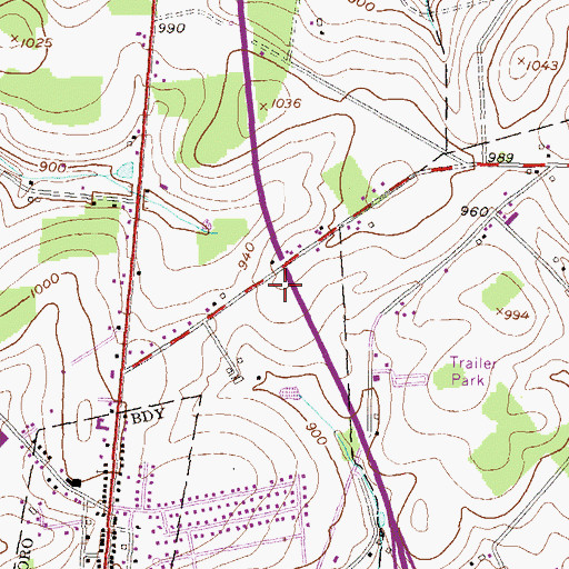 Topographic Map of Mount Airy School (historical), PA