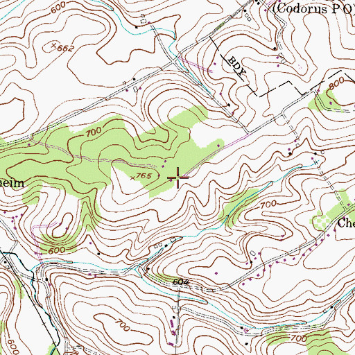 Topographic Map of Saubel School, PA
