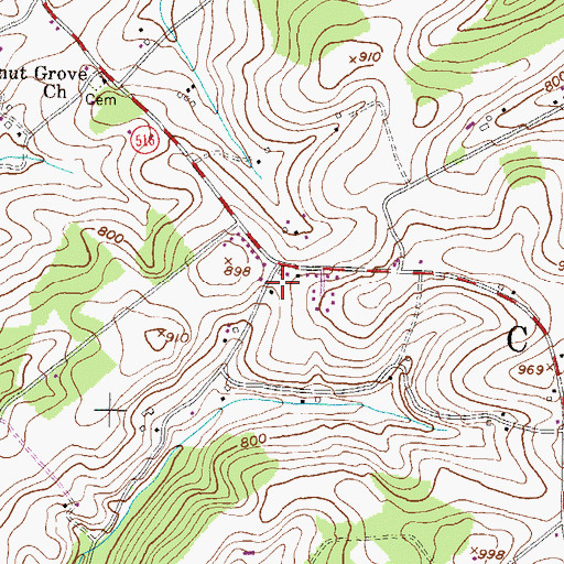 Topographic Map of Kinney School, PA