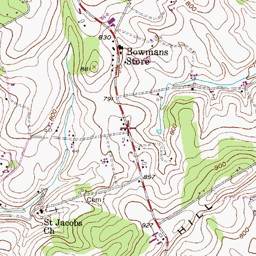 Topographic Map of Brodbeck School, PA