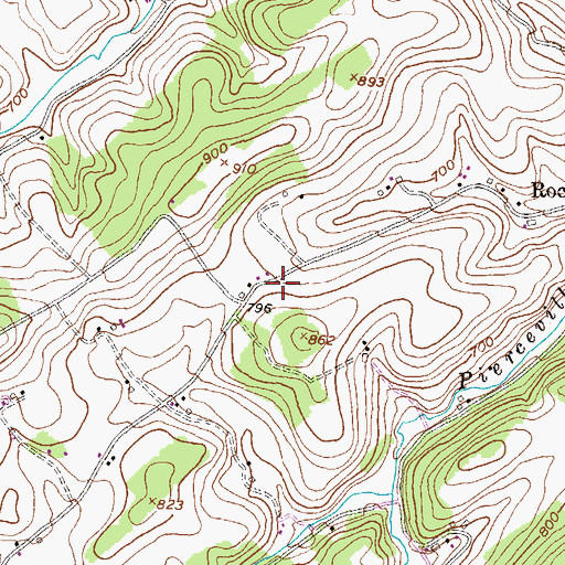 Topographic Map of Bortner School, PA