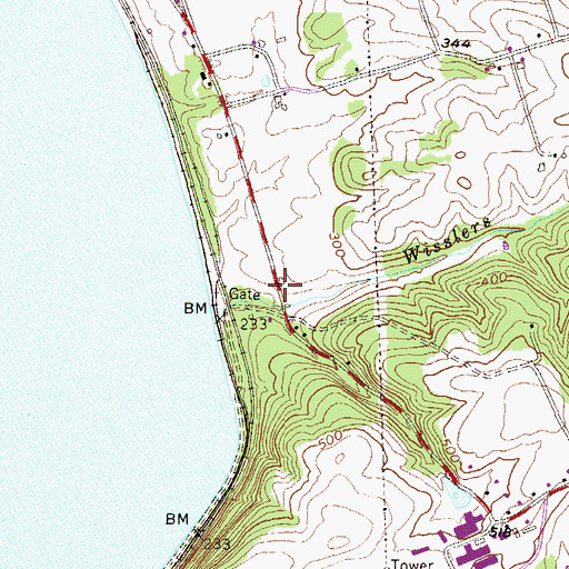Topographic Map of Creswell Station, PA