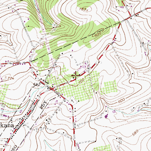 Topographic Map of Brenneman School, PA