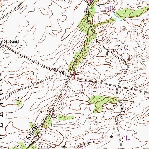Topographic Map of Salem Church (historical), PA
