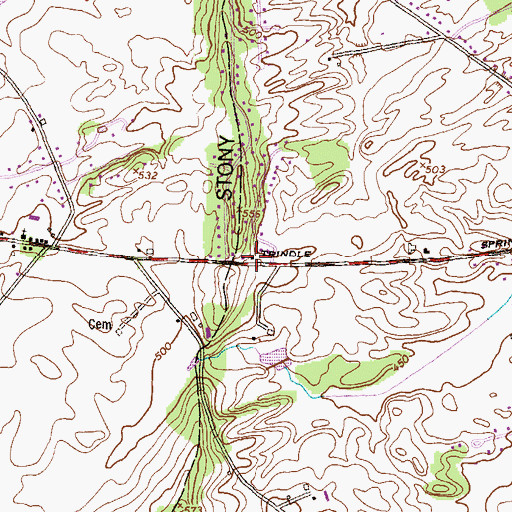 Topographic Map of Independent School, PA