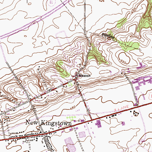 Topographic Map of Kingtown, PA