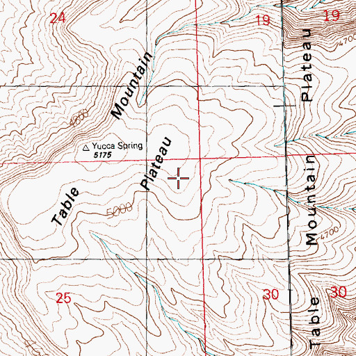 Topographic Map of Table Mountain Plateau, AZ
