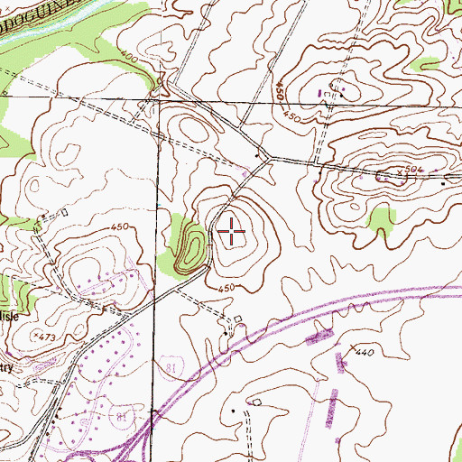 Topographic Map of Heberling School (historical), PA