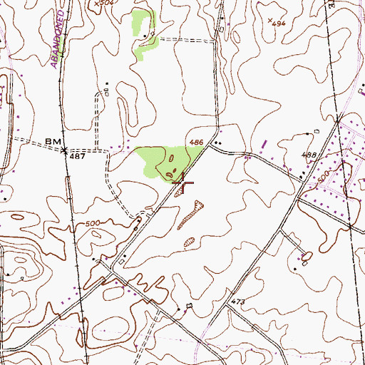 Topographic Map of Oak Grove School (historical), PA