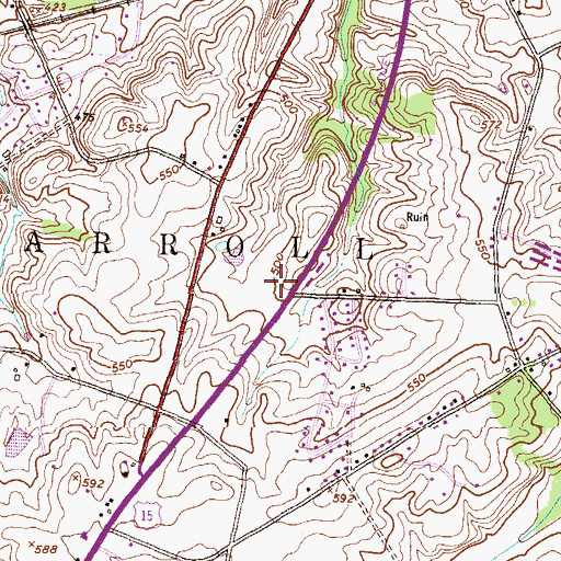 Topographic Map of Bailey School, PA