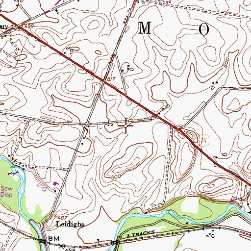 Topographic Map of Bell School, PA