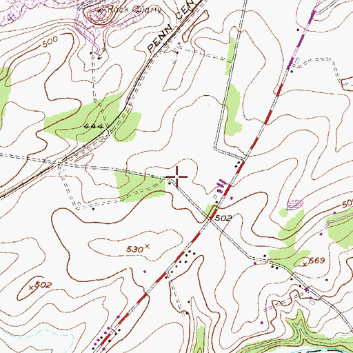 Topographic Map of Hoke School, PA