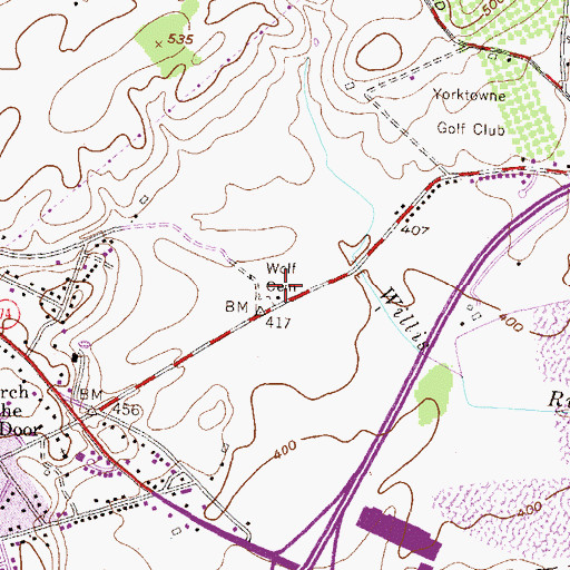 Topographic Map of Louck School, PA