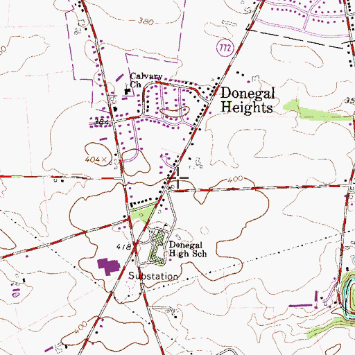 Topographic Map of Waynesboro, PA
