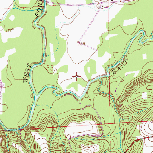 Topographic Map of Kelly Creek, AL
