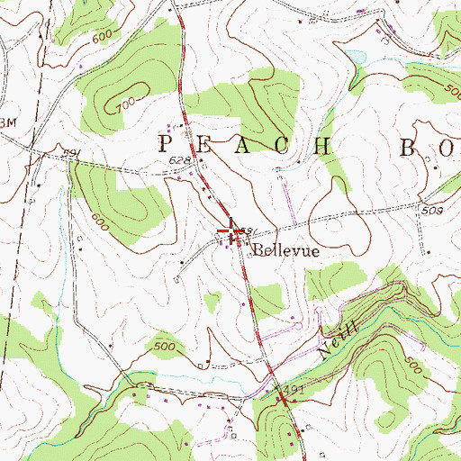 Topographic Map of Belleview School, PA