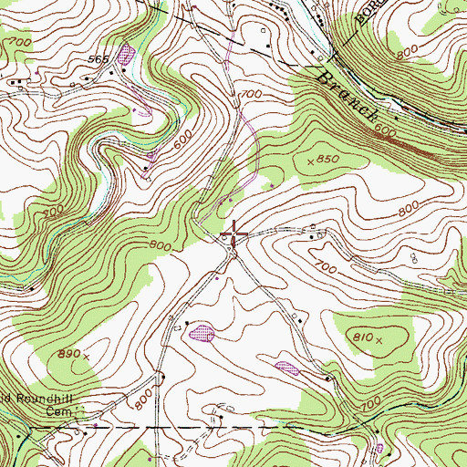 Topographic Map of Fulton School, PA