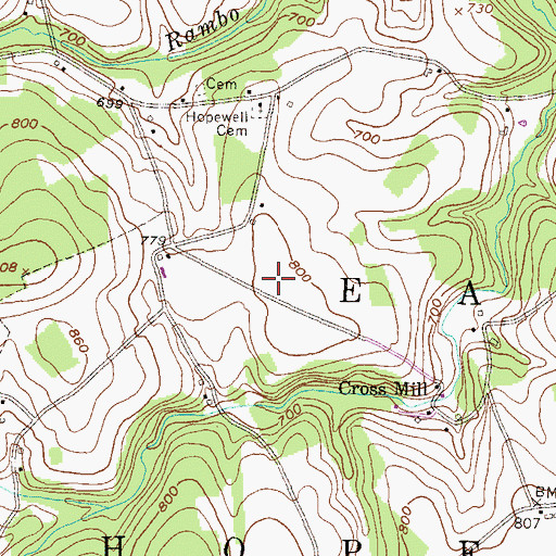 Topographic Map of Wallace School (historical), PA