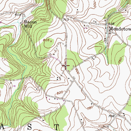 Topographic Map of Trout School, PA
