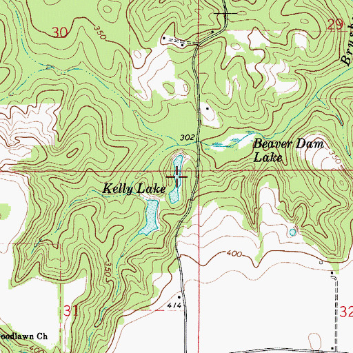 Topographic Map of Kelly Lake, AL