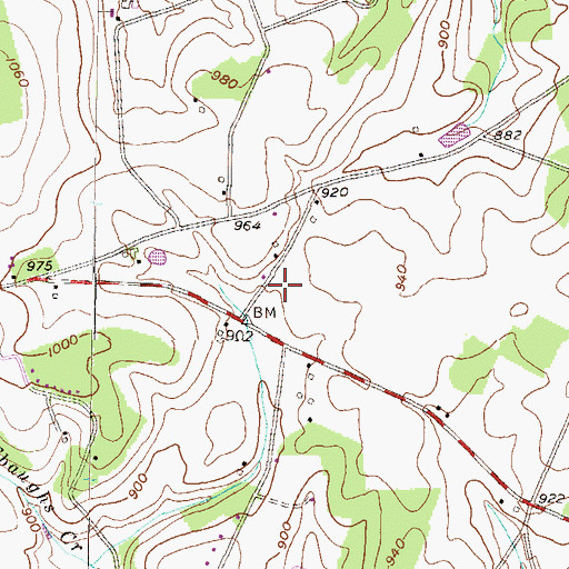 Topographic Map of Center School (historical), PA