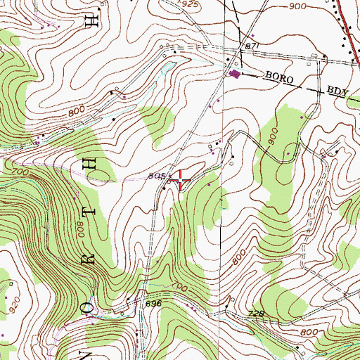 Topographic Map of Miller School, PA