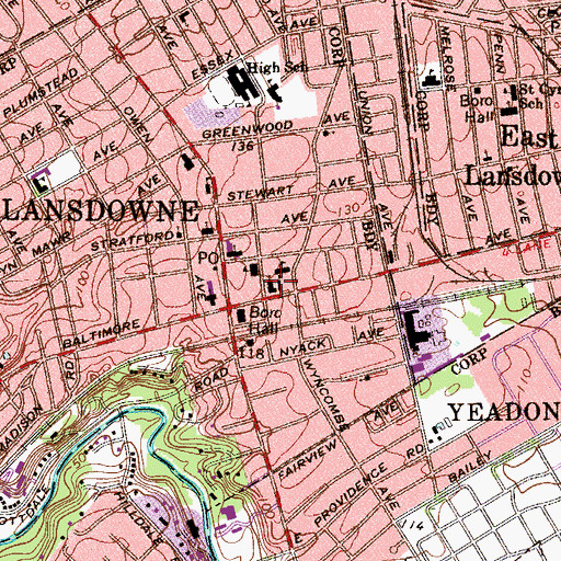 Topographic Map of Saint Philomena School, PA
