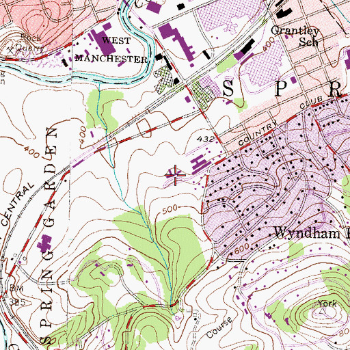 Topographic Map of York Country Day School, PA