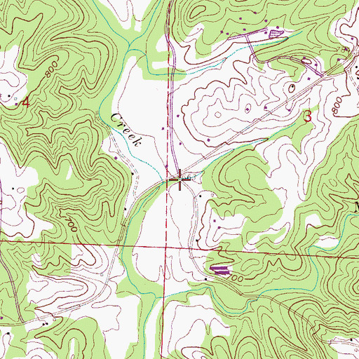 Topographic Map of Kelly Mill Creek, AL
