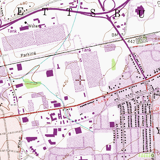Topographic Map of York Mall, PA