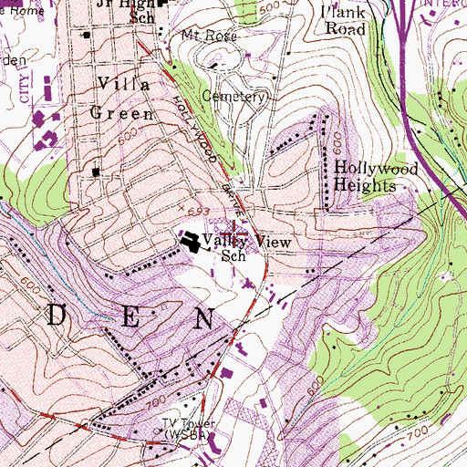 Topographic Map of York Suburban Senior High School, PA