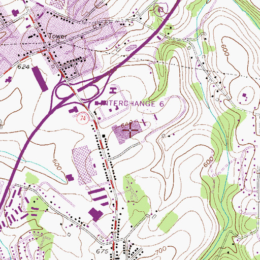 Topographic Map of York County Area Vocational-Technical School, PA