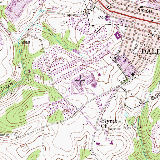 Topographic Map of Dallastown Area Senior High School, PA