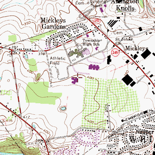 Topographic Map of Clarence M Gockley Elementary School, PA