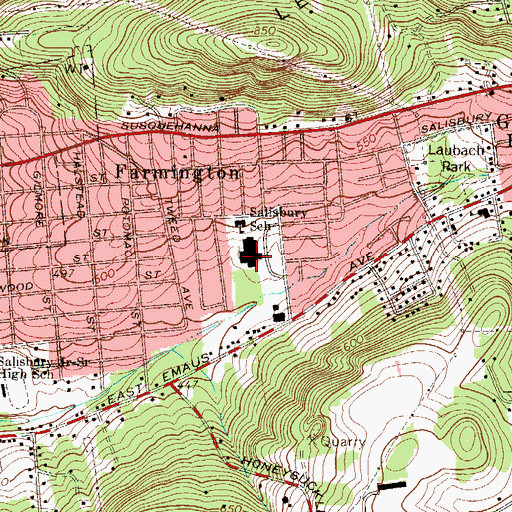 Topographic Map of Harry S Truman Elementary School, PA
