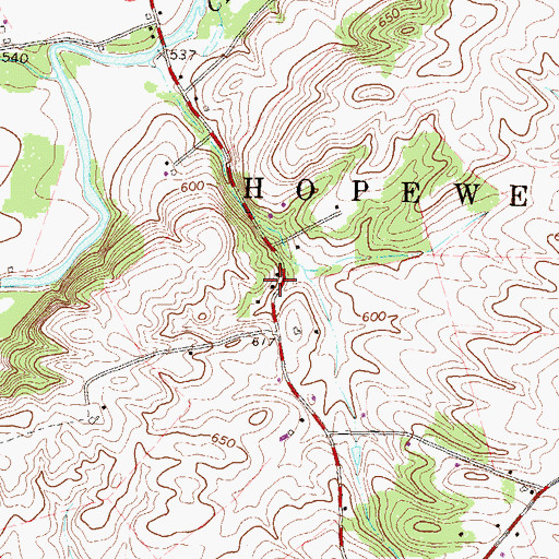 Topographic Map of Mount Vernon School, PA